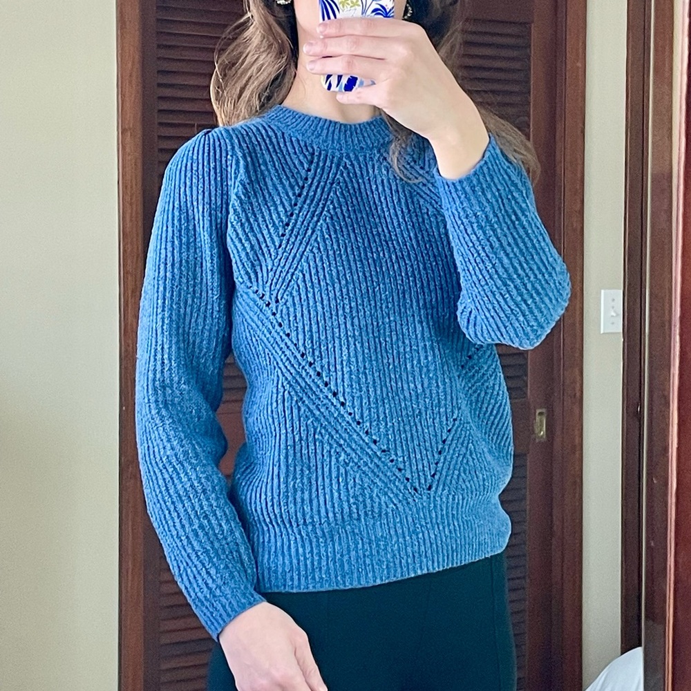 Maurices Cable Knit Pullover Sweater Blue Medium